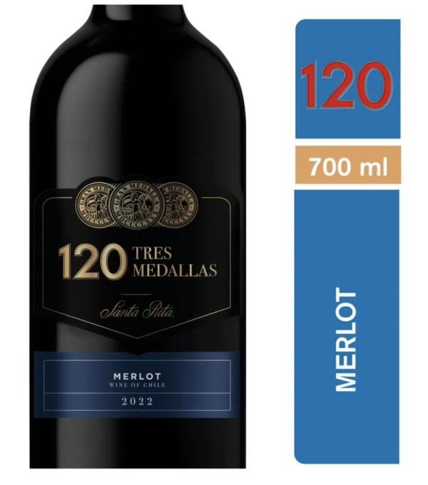Vino Santa Rita 120 3 Medallas Merlot 700 cc